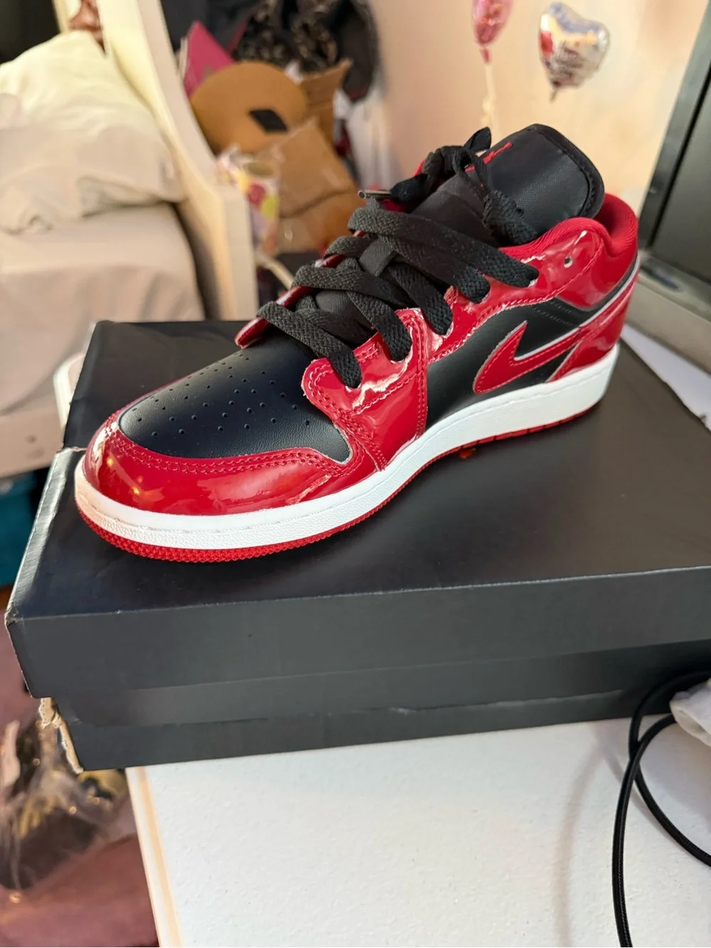 Jordan Kids' Low Top Sneakers in Red and Black